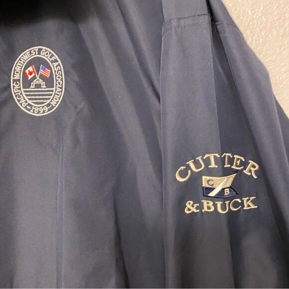 Cutter and Buck Climaguard ladies navy blue 1/4 zip Jacket NW Golf Association L - Picture 3 of 13